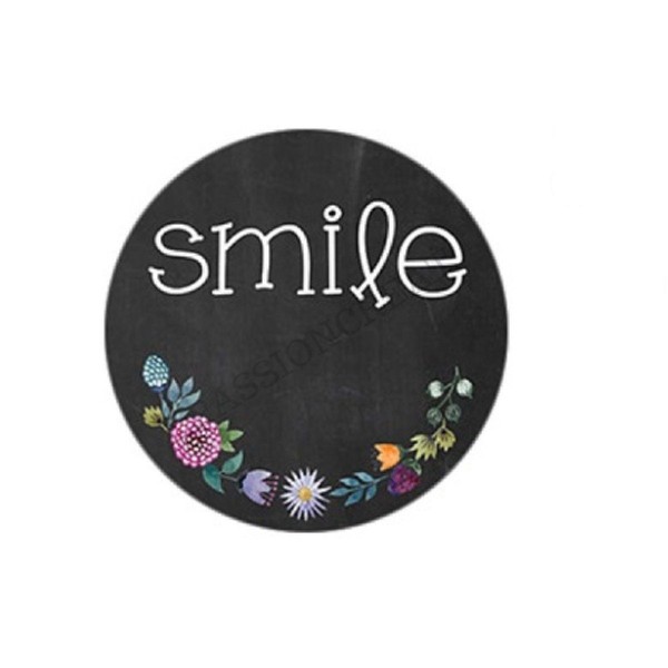 Smile Fleur en Verre 2 Cabochons 20mm - Photo n°1