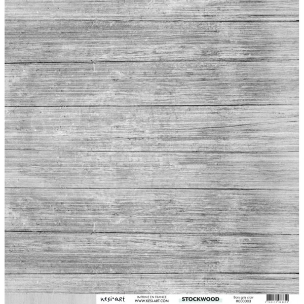 Papier recto verso 30,5cm x 30,5cm bois gris clair KESI'ART - Photo n°1