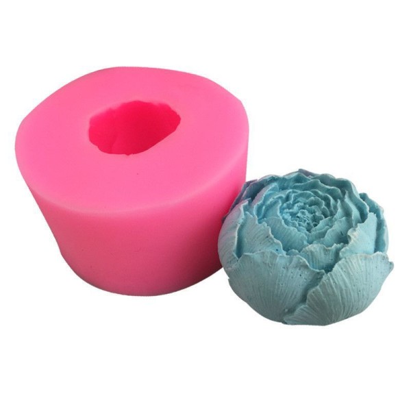 Bouton de rose, Fleur de Chou, 3D en Silicone de Chocolat Savon Gâteau, Fondant Gâteau, Cire, Gelée - Photo n°1