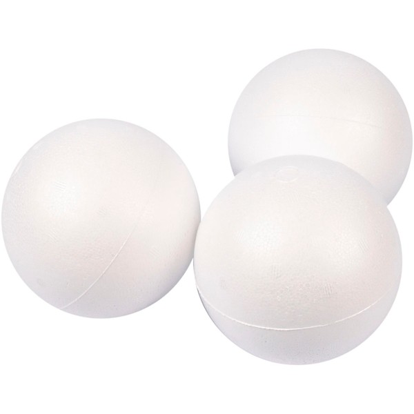 Boules en polystyrène, d: 10 cm, blanc, polystyrène, 25pièces - Photo n°1
