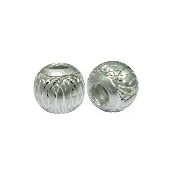 10 Perles Rondes 6mm Argent - Photo n°1