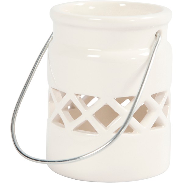 Lanterne, h: 8 cm, d: 6,2 cm, blanc, 6pièces - Photo n°1