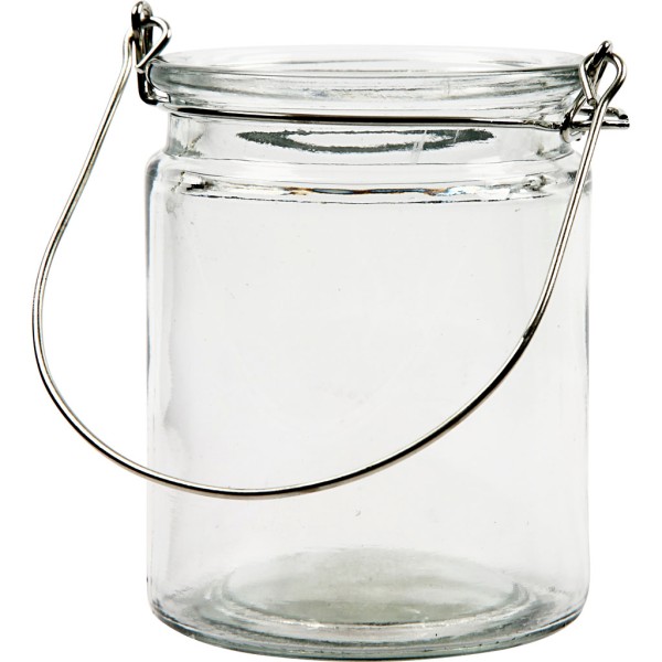 Lanterne en verre, h: 10 cm, d: 7,6 cm, 12pièces - Photo n°1