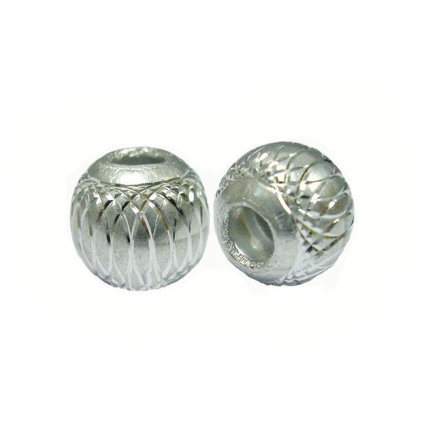 10 Perles Rondes 8mm Argent - Photo n°1