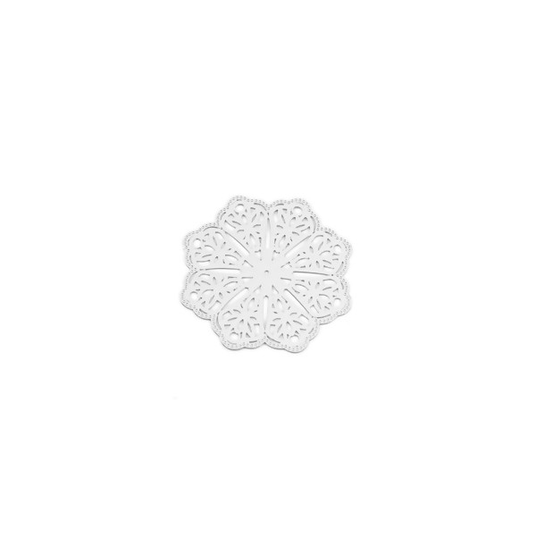 PS110200096 PAX 5 Estampes pendentif filigrane Fleur 25mm métal couleur Argent Platine - Photo n°1