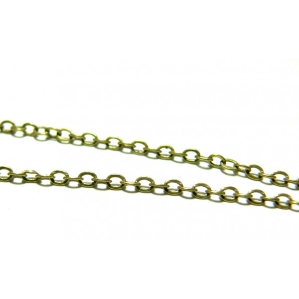 P2Y Lot de 5 mètres Chaine maille classique métal couleur Bronze 3 par 4mm - Photo n°1