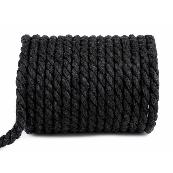 5m Noir en Coton corde / Chaîne de Ø10mm, Corde de Coton, Cordon Macrame, Cordon de la Décoration, d - Photo n°3