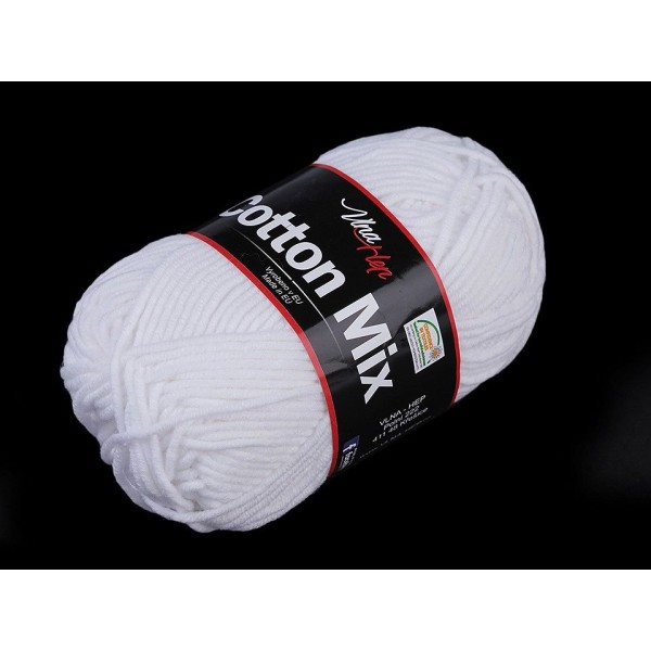 1pc 1 (8002) Blanc à Tricoter Mélange de Coton 50g, Fil de Coton, Crochet de Coton, corde de Coton, - Photo n°1