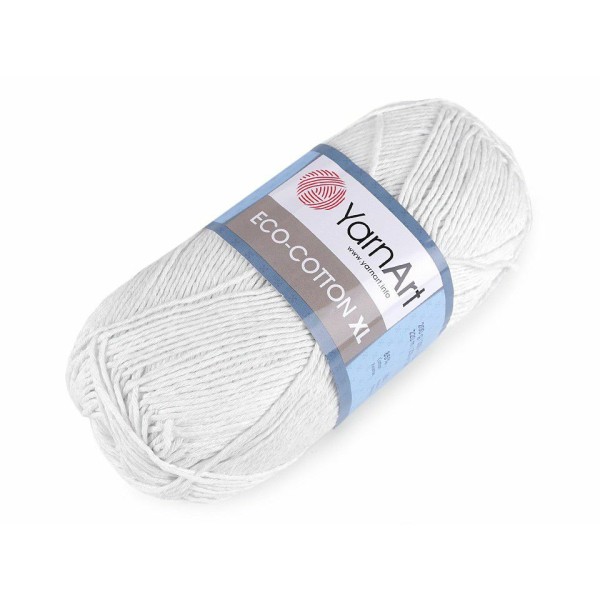 1pc (760) Blanc du Fil à Tricoter en Coton Écologique Xl 200g, d'Artisanat, Fil de Coton, Crochet de - Photo n°1
