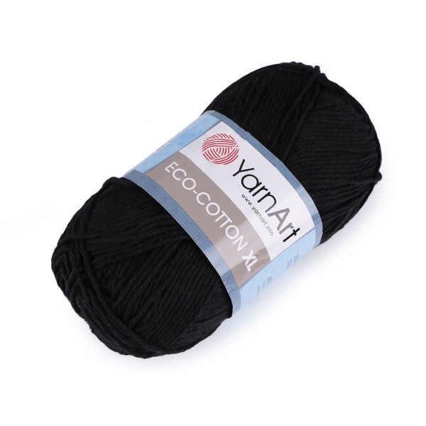 1pc (761) Noir Fil à Tricoter en Coton Écologique Xl 200g, d'Artisanat, Fil de Coton, Crochet de Cot - Photo n°2