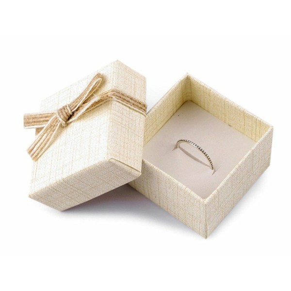 2pc Milieu Naturel-Cadeau de Papier de la Boîte de 5x5 cm Pour les Bijoux, Boîte Personnalisée, Boît - Photo n°3