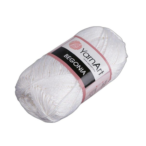 1pc (003) en Coton Blanc à Tricoter Bégonia 50g, de l'Artisanat, Alimentation, Fil de Coton, Crochet - Photo n°1
