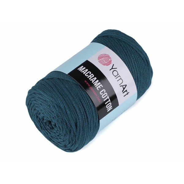 1pc 27 (789) Paraffine Bleu Fil à Tricoter Macramé de Coton 250g, Crochet de Coton, corde de Coton, - Photo n°1