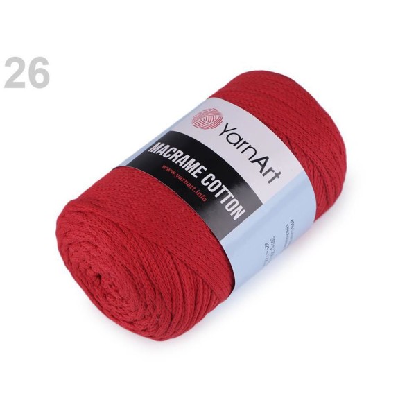 1pc 26 (773) la Lumière Rouge du Fil à Tricoter Macramé de Coton 250g, Crochet de Coton, corde de Co - Photo n°1