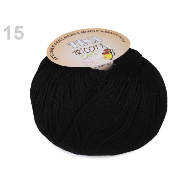 1pc (21) Noir en Coton à Tricoter Tina 100g, Fil de Coton, Crochet de Coton, corde de Coton, Tricot, - Photo n°1