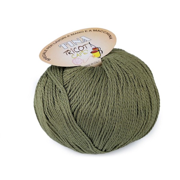 1pc (34) Vert Kaki en Coton à Tricoter Tina 100g, d'Artisanat, de Crochet de Coton, corde de Coton, - Photo n°1
