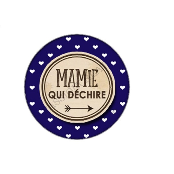 Mamie Qui Déchire Un Cabochon en Verre 25mm - Photo n°1