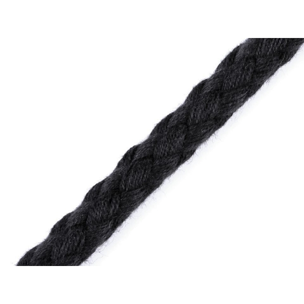 10m Noir en Coton corde / Chaîne Ø9mm, Cordon de Soutache, Cordon Macrame, Cordon de la Décoration, - Photo n°2