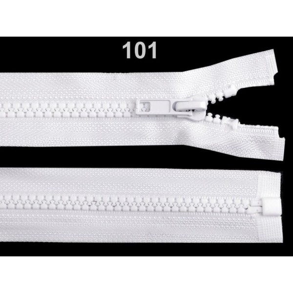 1pc 101 Blanc Plastique à fermeture éclair Largeur de 5mm de Longueur 105cm Veste Noir, fermeture éc - Photo n°1
