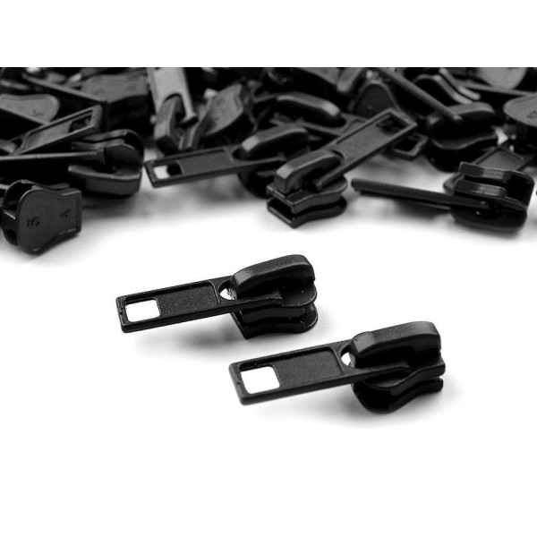10pc 11/322 Curseur Noir Pour Fermetures à glissière en Plastique de 5mm, Accessoires de Couture, Sa - Photo n°2