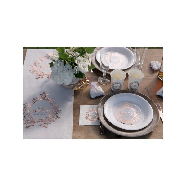 Serviettes Just Married rose gold x20 - Photo n°3