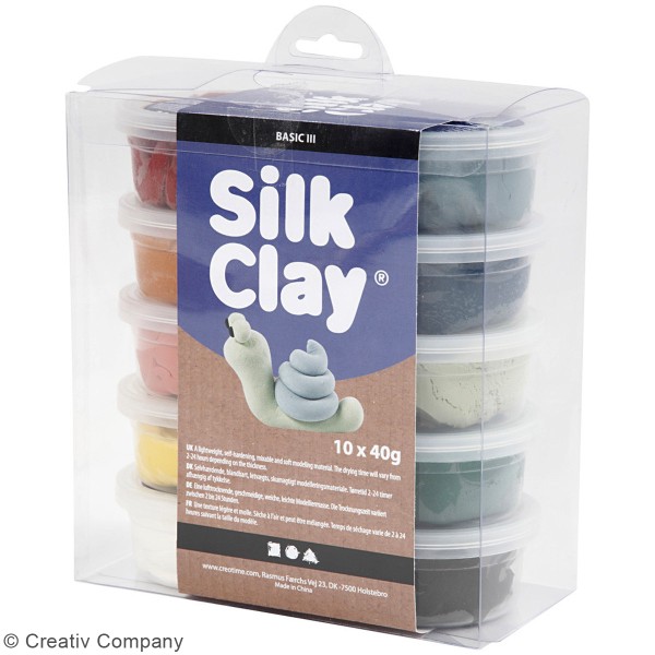Assortiment de pâtes à modeler Silk Clay - 10 x 40 g - Photo n°2