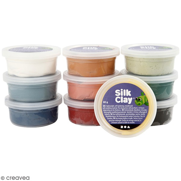 Assortiment de pâtes à modeler Silk Clay - 10 x 40 g - Photo n°1