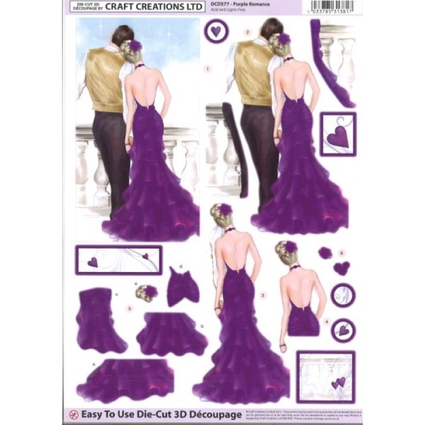 Carte 3D prédéc. A4 - DCD 577 - Couple robe pourpre - Photo n°1