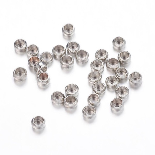 Accessoires création perles à écraser 2,5 mm 200 pièces Gris - Photo n°1