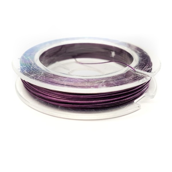 Accessoires création fil câblé 0.38 mm en bobine de 10 mètres Violet - Photo n°1