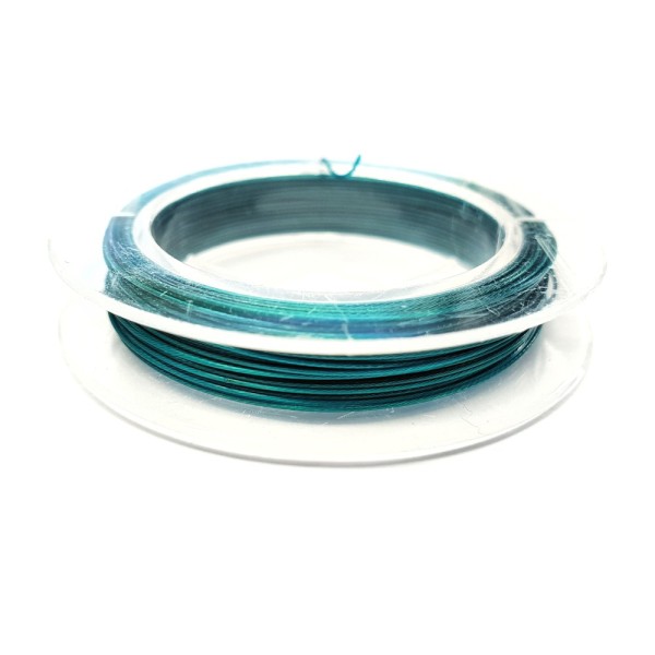 Accessoires création fil câblé 0.38 mm en bobine de 10 mètres Vert sapin - Photo n°1