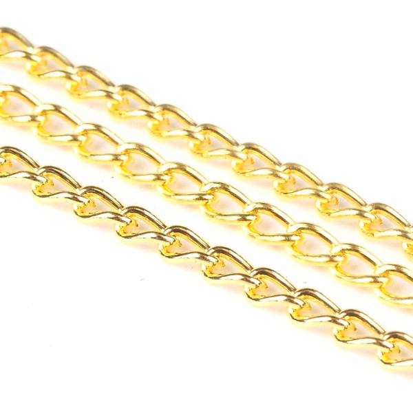 Chaine bijoux maille 3.5x2 mm dorée Lot de 1 mètre - Photo n°1