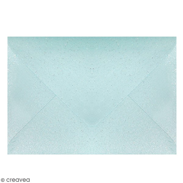 Enveloppe Pollen 114 x 162 mm - Pailleté Bleu lagon - 20 pcs - Photo n°1