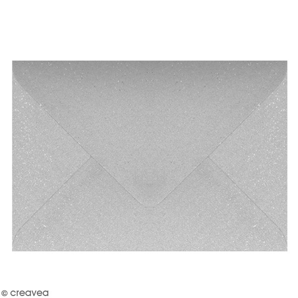 Enveloppe Pollen 114 x 162 mm - Pailleté Gris Argent - 20 pcs - Photo n°1
