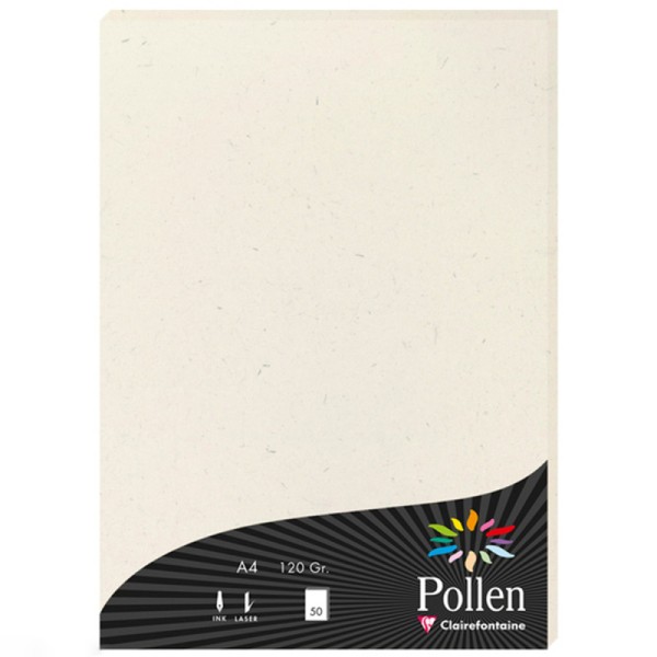Papier Pollen recyclé 120 g - Format A4 - 50 feuilles - Photo n°1