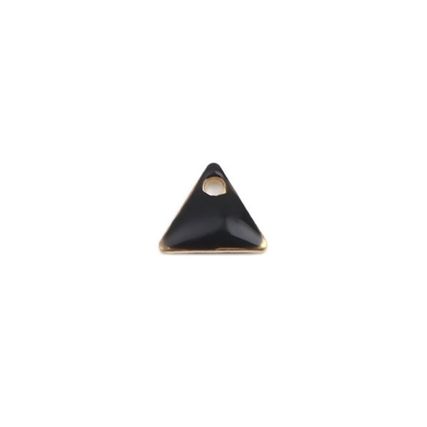 PS110238261 PAX 5 sequins médaillons émaillés Triangle petit modèle biface Noir 5mm Base doré - Photo n°3