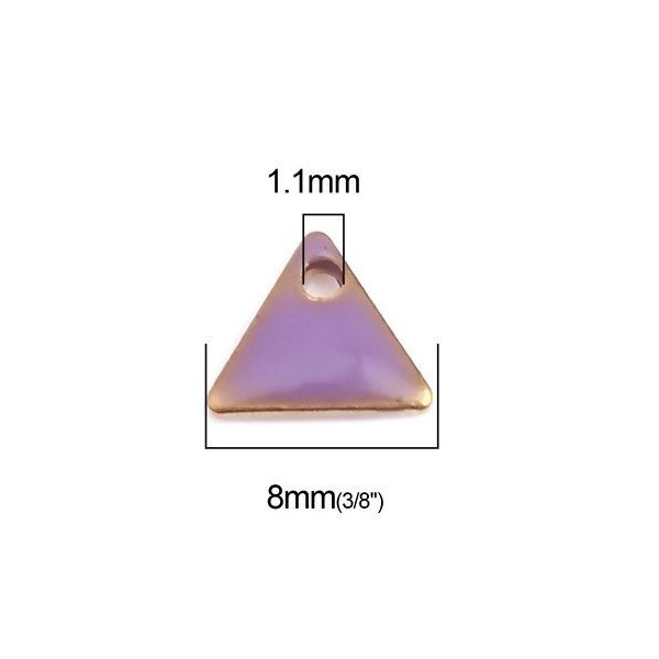 PS110238262 PAX 5 sequins médaillons émaillés Triangle petit modèle biface Parme 5mm Base doré - Photo n°2