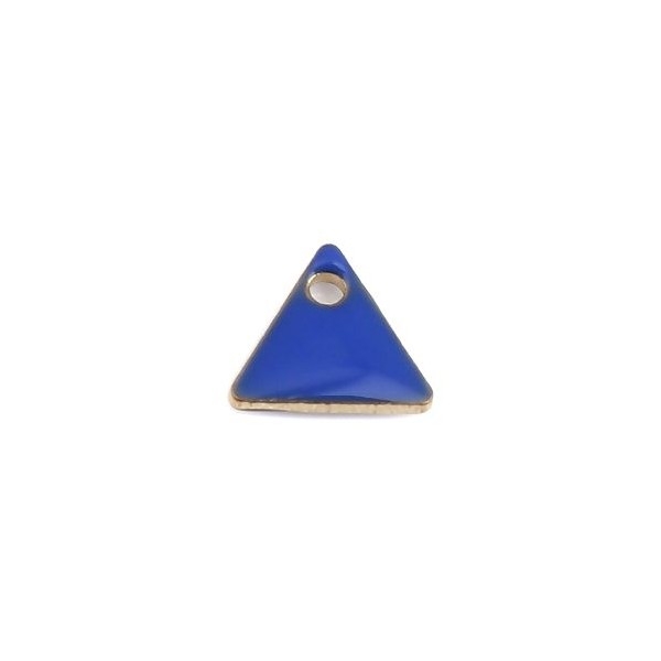 PS110238260 PAX 5 sequins médaillons émaillés Triangle petit modèle biface Bleu Roi 5mm Base doré - Photo n°2