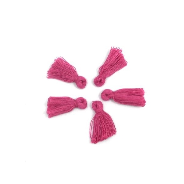 5 Petits Pompons Rose Fuchsia De 2cm - Photo n°1