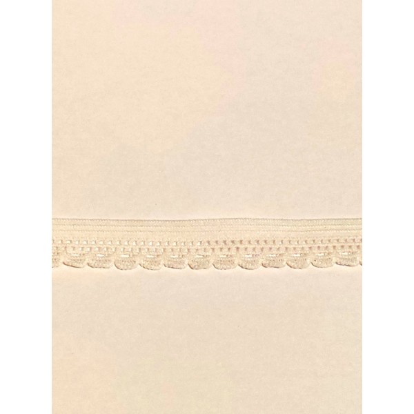 3.7M d'élastique fantaisie blanc - polyester - 12mm - 402AB - Photo n°1
