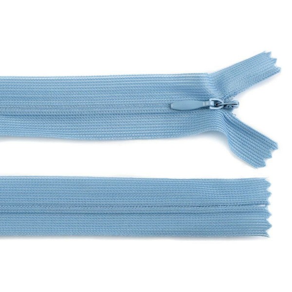 1pc Bébé Bleu Invisible en Nylon à fermeture éclair Largeur de 3mm Longueur 50cm Dederon, en Plastiq - Photo n°1