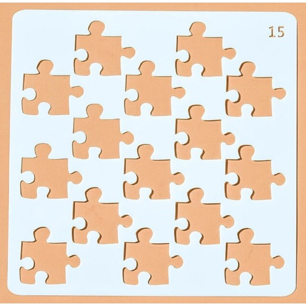 POCHOIR PLASTIQUE 13*13cm : puzzle - Photo n°1