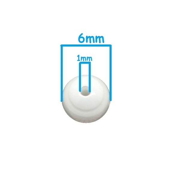 30 Perles Ronde Rayées 6mm En Acrylique. Transparent - Blanc, Perle Rayée - Photo n°2