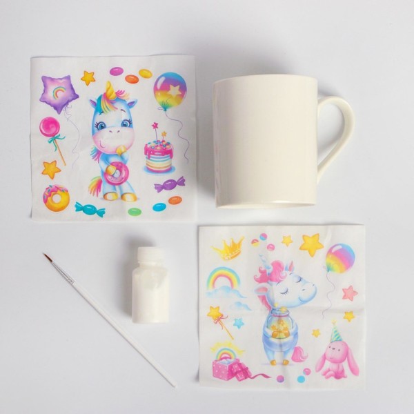 Licorne Mug Kit de BRICOLAGE, Découpage de la Créativité Ensemble, Collage de Papier, l'Art fait à l - Photo n°3