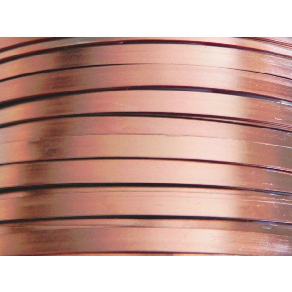1 Mètre fil aluminium plat marron 5mm - Photo n°1