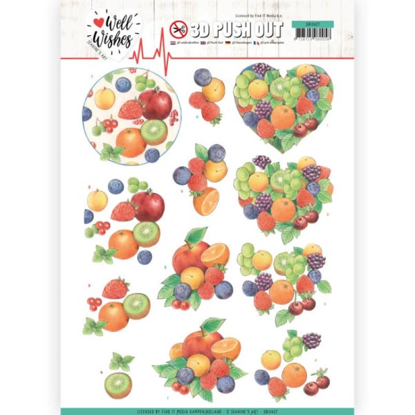 Carte 3D prédéc. - SB10428 - Well Wishes - Fleurs et fruits - Photo n°1