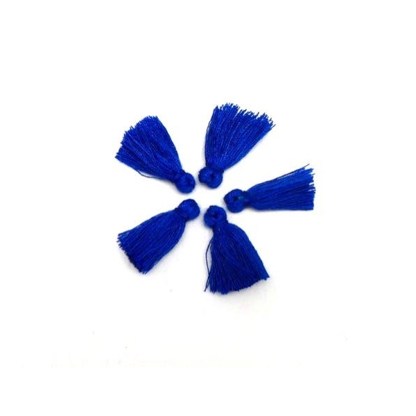 5 Petits Pompons Bleu Outremer De 2cm - Photo n°1
