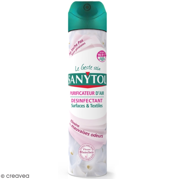 Désinfectant pour Surfaces et Textiles Fleurs blanches - Purificateur d'Air Sanytol - 300 ml - Photo n°1