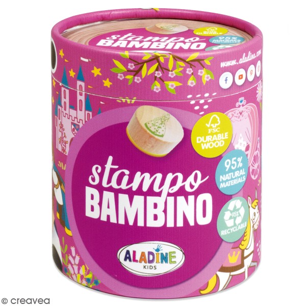 Kit de tampons bois Stampo Bambino - Princesse - 8 pcs - Photo n°1