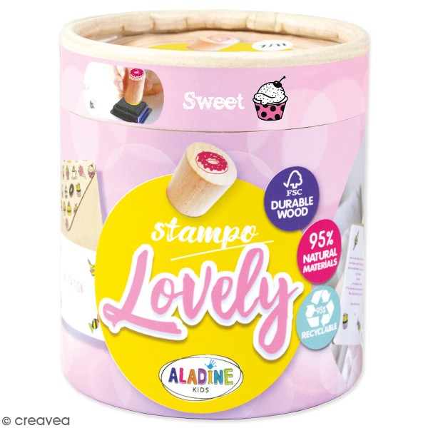 Kit de tampons bois Stampo Lovely - Gourmandise - 15 pcs - Photo n°1